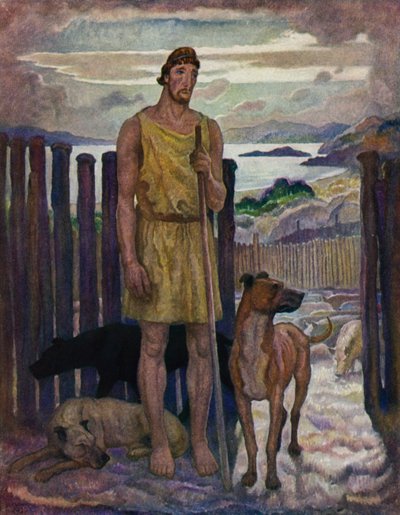 オデッセイ：Eumaeus、The Swineherd 作： Newell Convers Wyeth